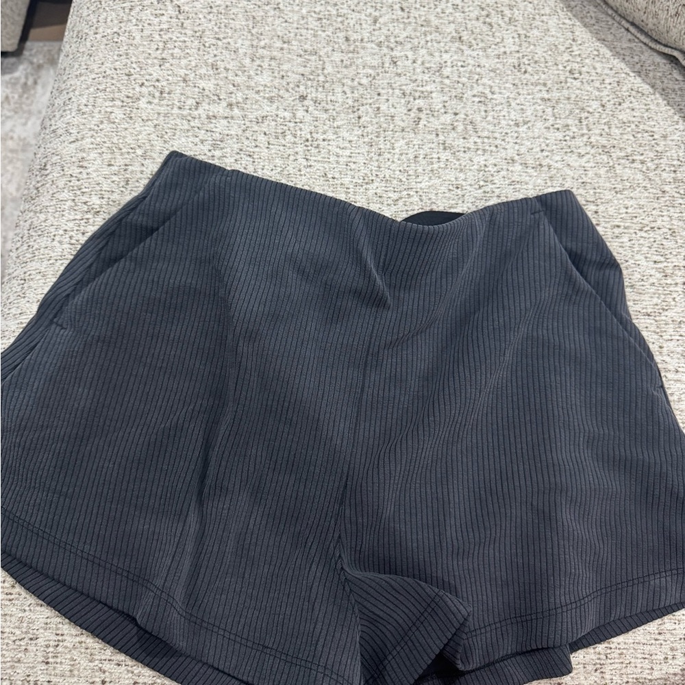 Women's Black Pinstripe Lulu  Shorts
